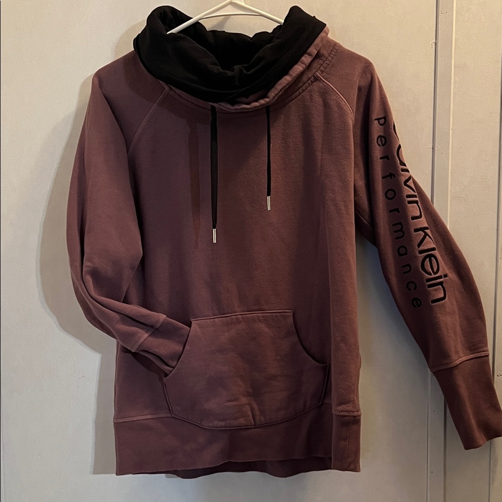 Calvin Klein Men's Mauve and Black Hoodie